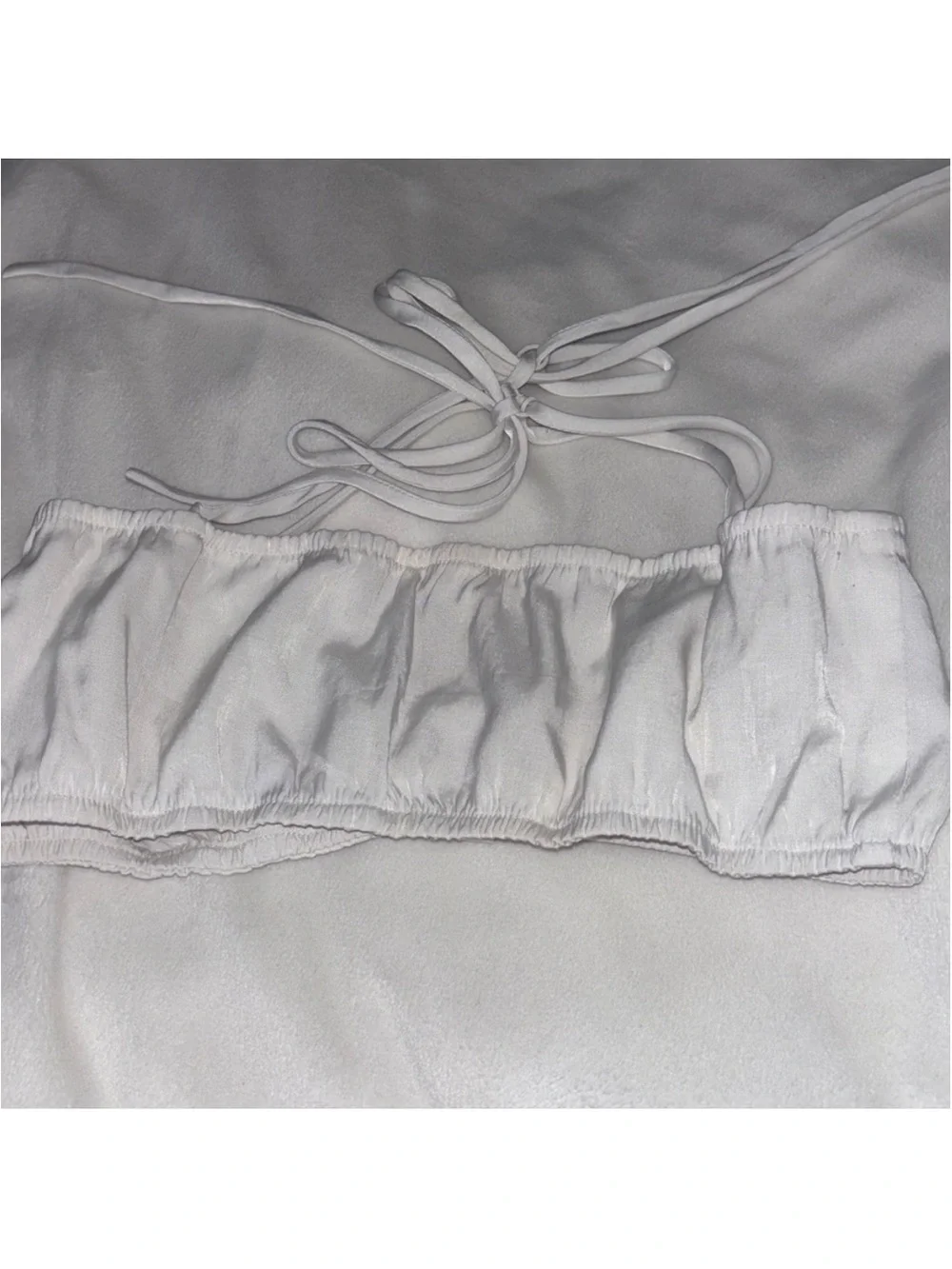 Princess Polly White Tie-Shoulder Bandeau Bikini Top - Picture 4 of 4